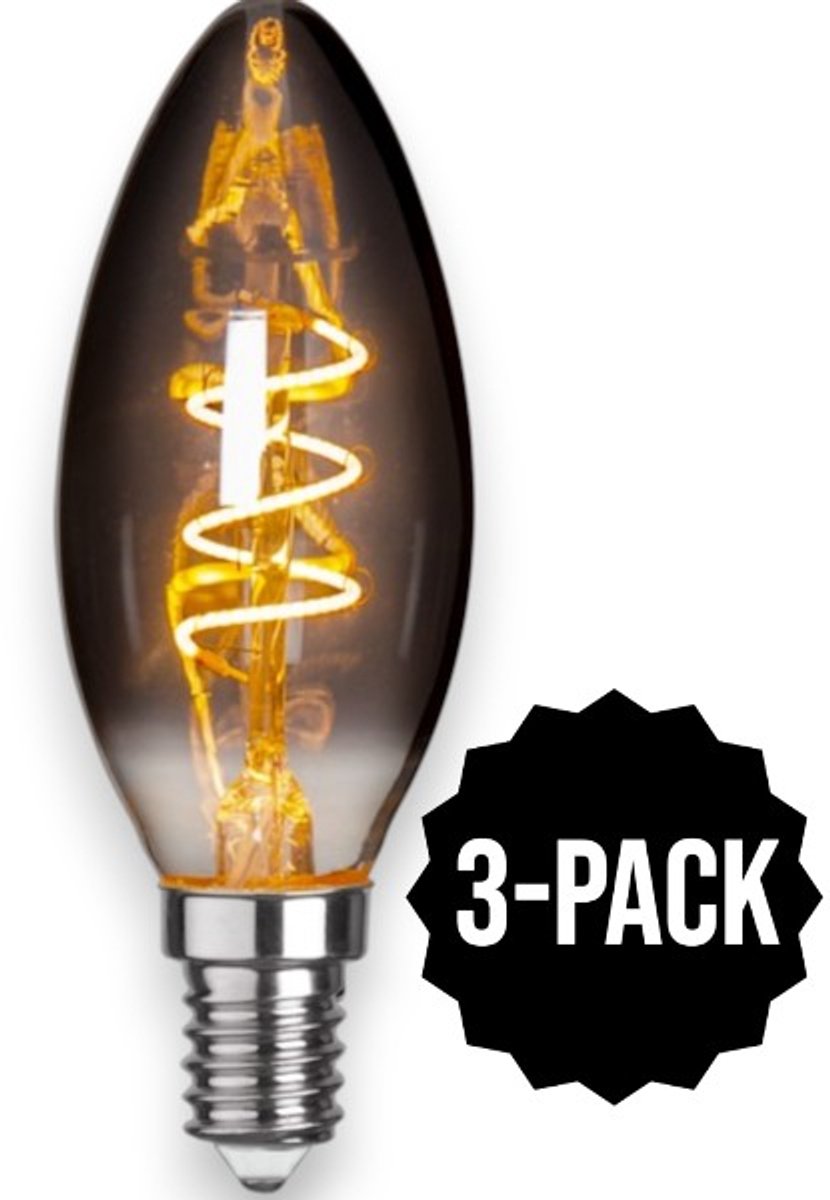 3-Pack | Kaarslamp - E14 - 3W - Super Warm Wit