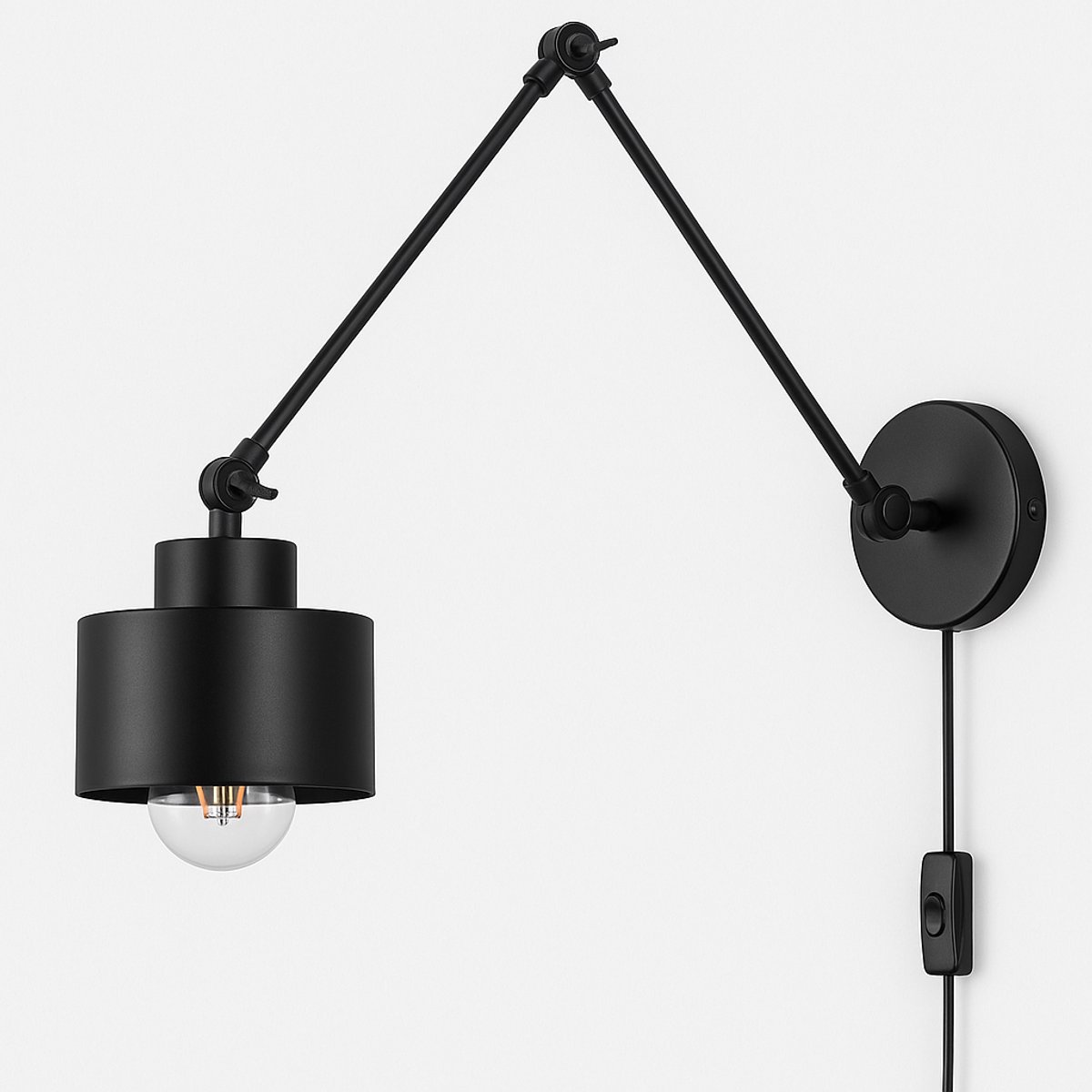 Moderne Wandlamp | Verstelbaar met arm | LED 1 x E27 | Zwart