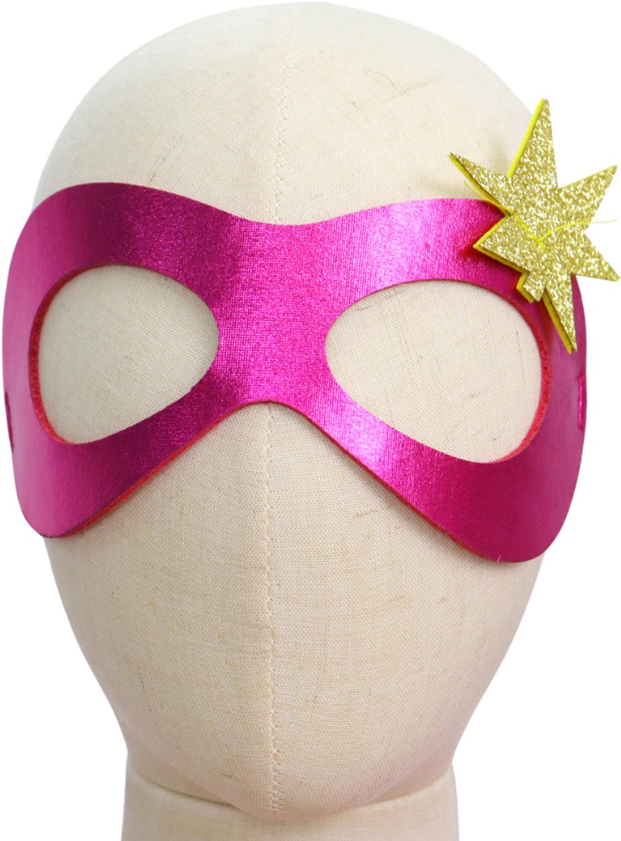 Joya Kids® Verkleedset Meisje | Superhelden Outfit Kind | Tutu Rok + Metallic Cape + Masker | Superheldin Ster | Prinses | Meisje Verkleedset | Prinsessencape | Carnaval | Verkleedkleding 3-delig | Roze — afbeelding 5
