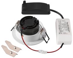 SLV inbouwspot 8.3W 750lm warm wit 3000K rond kantelbaar zaagmaat 75mm IP20 dimbaar wit (1007403)