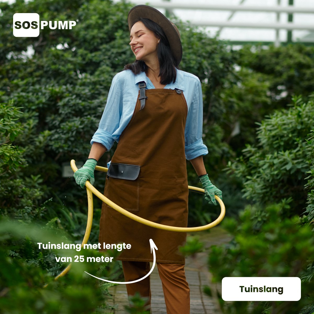 SOS PUMP ® Tuinslang 25 m Set – Flexibel & Anti-Knik – Inclusief Sproeibroes & Koppelingen – Gardena – Tuinbewatering – Reiniging – foto 2