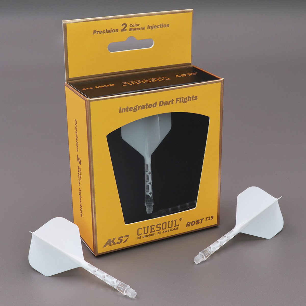 Cuesoul - ROST T19 Integrated Dart Flights - Standard Shape - Clear White S