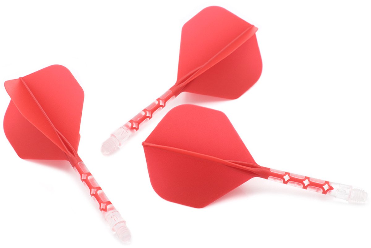 Cuesoul - ROST T19 Integrated Dart Flights - Standard Shape - Clear Red L