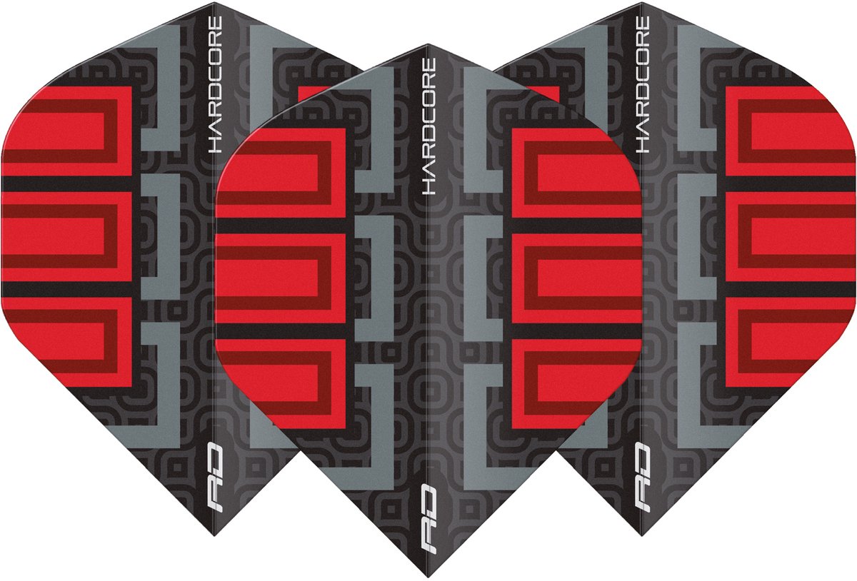 Red Dragon Hardcore Radical Black & Red Blocks - Dart Flights
