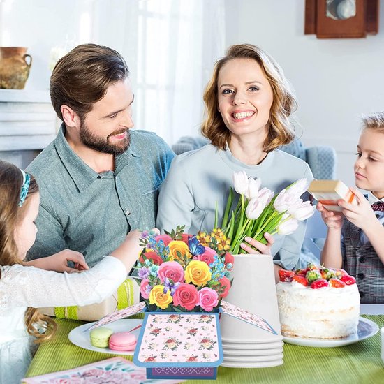 GREETING ART Pop-up kaart verjaardag bloemen, 3D pop-up