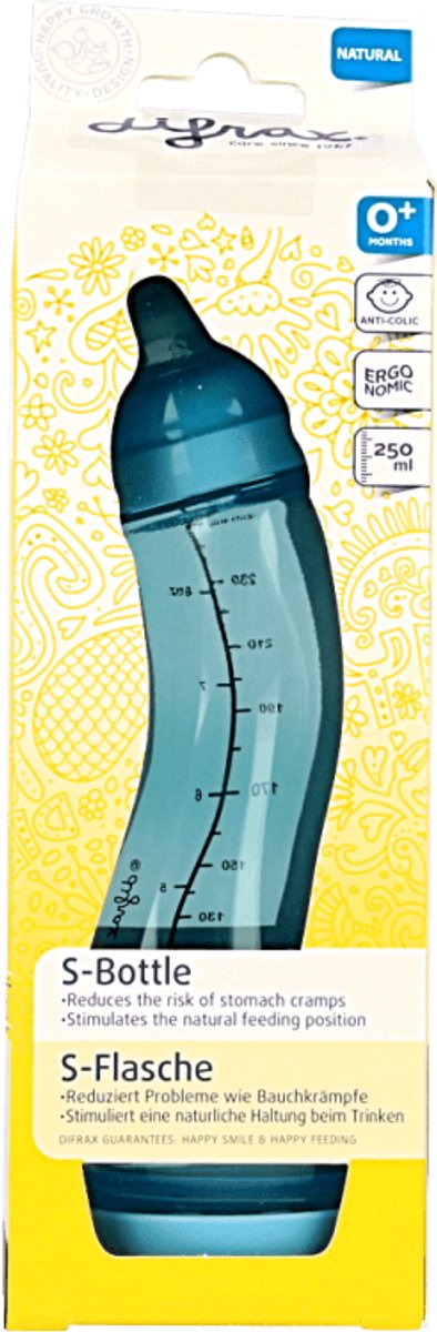Difrax Natural - Babyfles - 250 ml - Blauw (licht) van Difrax — afbeelding 5