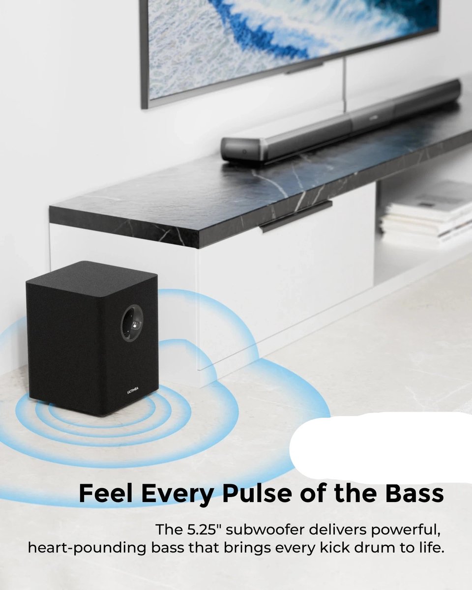 Afbeelding 2 van Soundbar - 5.1 - Soundbar met Subwoofer - Soundbar voor TV - Bluetooth - App Control - met RGB Verlichting - 320W Geluidssysteem - Zwart