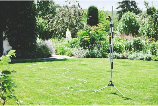 GARDENA tuindouche solo: douche met aangename broesstraal, watertoevoer regelbaar en afsluitbaar, traploze hoogte-instelfunctie tot 207 cm, met spike om in het gras te steken, 961-20