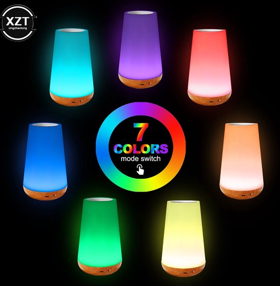 2 stuks - Nachtlampje Volwassenen - Tafellamp slaapkamer - USB oplaadbaar Nachtlampje Kinderen - Leeslamp - Wake-up Light - Sfeerlamp - LED verlichting - Bedlamp voor Baby, Kinderen & Volwassenen - Leeslampje Volwassenen