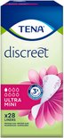 TENA Discreet ultra mini verpakking met paarse bloem en een discrete inlegger.