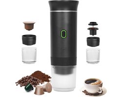 Draagbare 3-in-1 Koffiezetapparaat voor Capsules en Gemalen Koffie - Snelle Verwarming voor Thuis, Kantoor en Camping