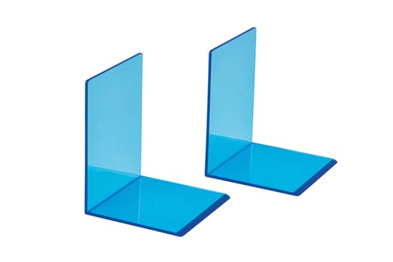 Foto: Boekensteun maul 10x10x13cm acryl neon blauw 10 stuks