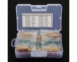 525 Stks 1/4W Metaalfilm Weerstand 1% 0R 10R/100R/1Kr/10Kr/1Mr 220R/2.2Kr/22Kr/220Kr 47R/470R/4.7Kr/47Kr/470Kr Ohm Component Combinatiekit - Zekering
