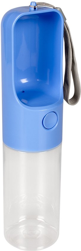 Duvoplus - Waterfles - Hond - Drinkfles 450ml - 28,5x6,5x6,5 Blauw - 1st