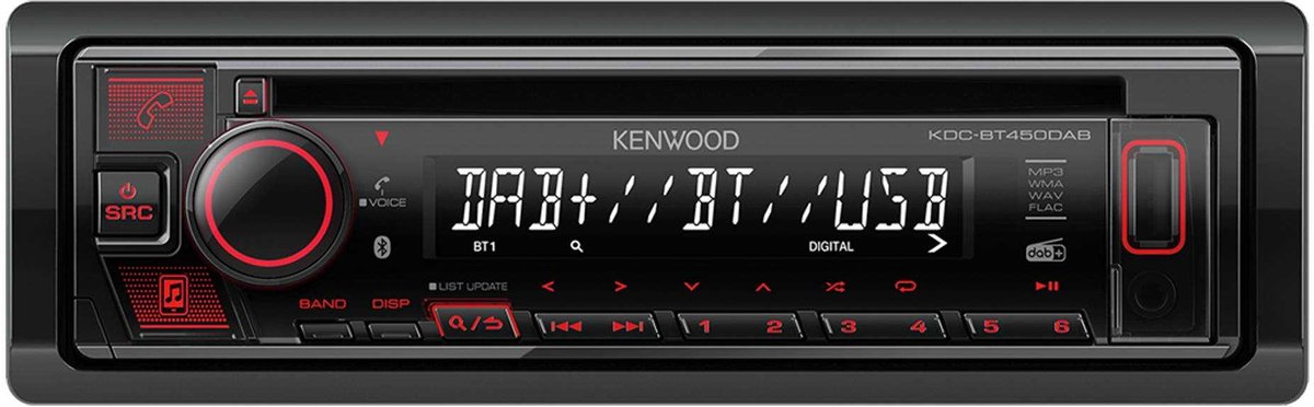 Kenwood KDC-BT450DAB - Bluetooth autoradio, DAB+, CD, USB – foto 4