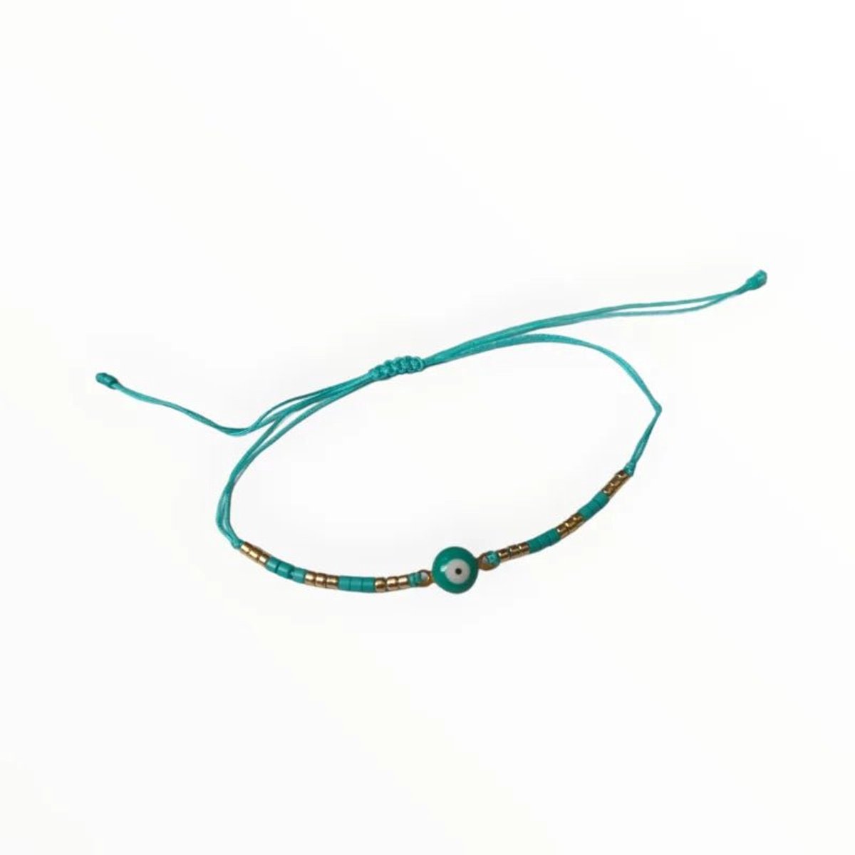 Aramat Jewels - verstelbare armband met boze oog steen - Turquoise