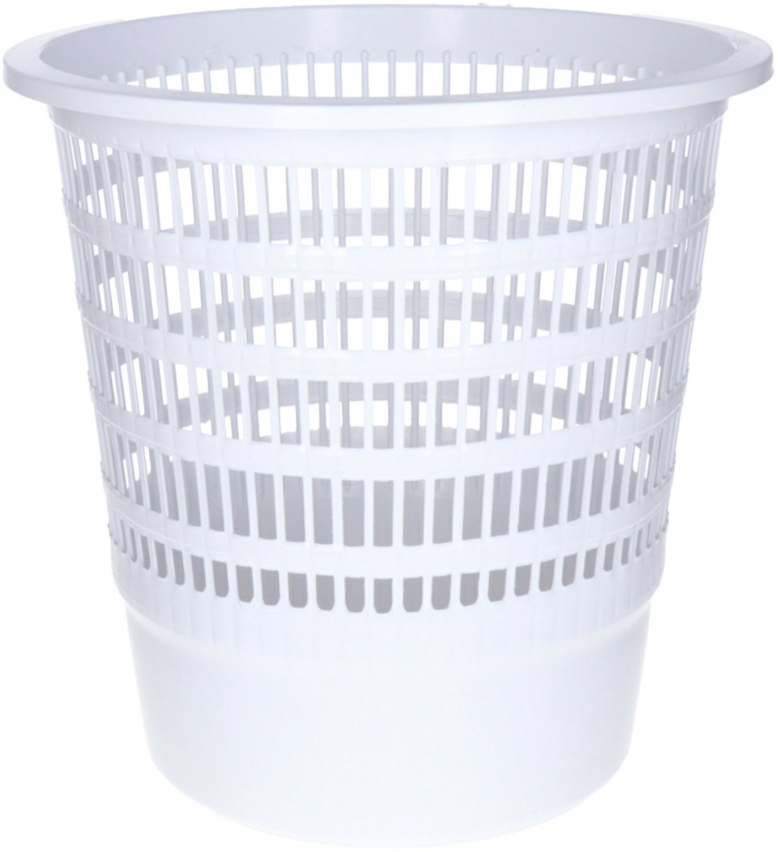 CM Vuilnisbakje/kantoor prullenbak - wit - kunststof - H29 cm - 10 Liter - papier afvalbak