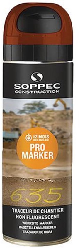 Soppec PRO MARKER markeerverf, bruin, 500 ml