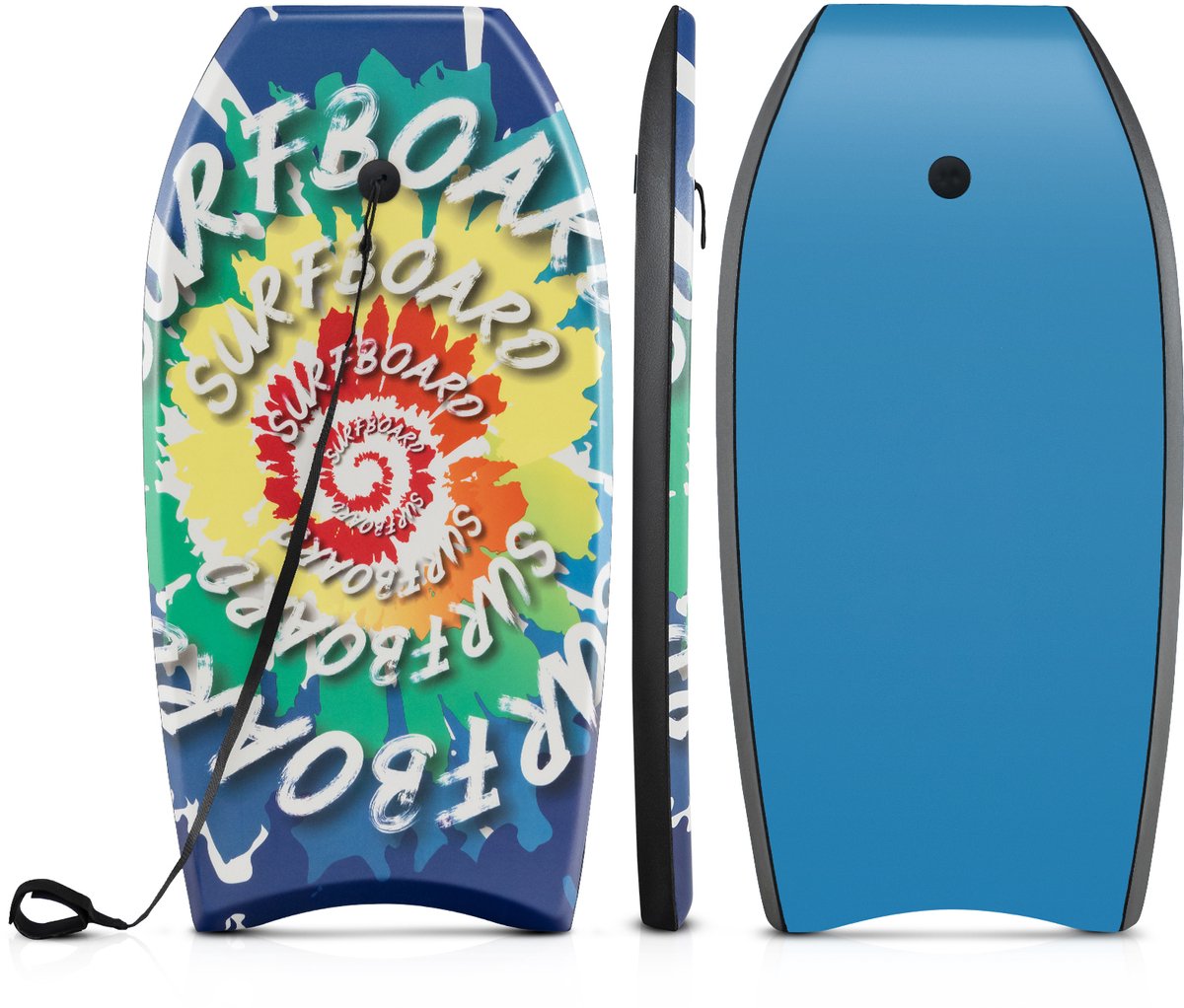 COSTWAY Bodyboard voor kinderen, surfplank met EPS-kern, XPE-dek, HDPE-onderkant en polsband, surfboard, body board