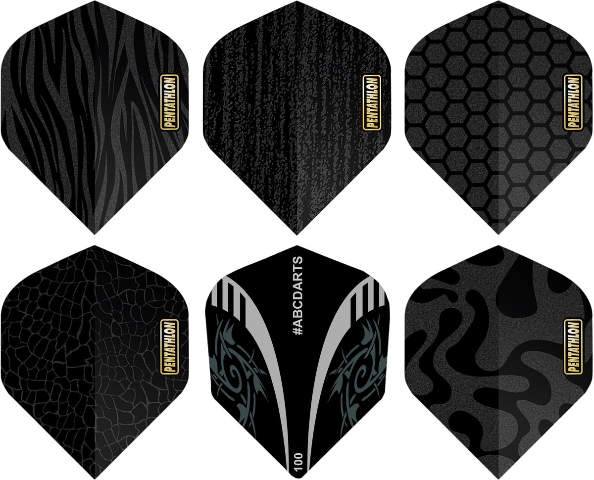 ABC Darts - Dart Flights - Pentathlon Gold Foiled Sands - 6 sets