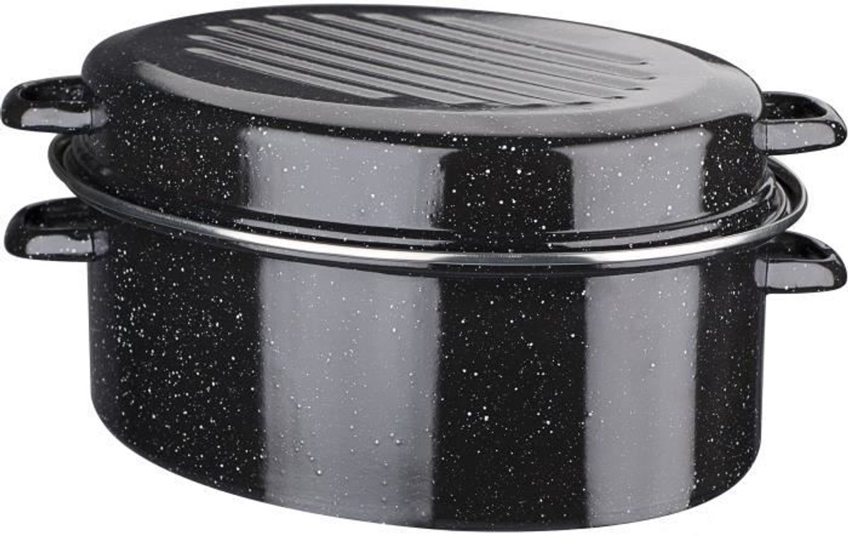 Geëmailleerde stalen braadpan - GSW - Daubière Email - 32 cm - Ovaal - Inductie