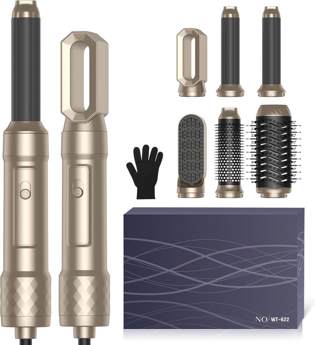 6-in-1 Warmeluchtborstelset voor Haarstyling