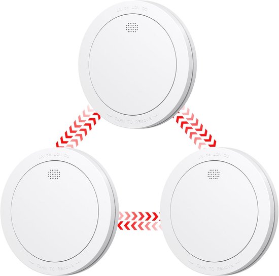 Pyrexx XSD100 Détecteur De Fumée 10 Ans Lot De 2 - Avec Support Magnétique Et LED, Certifié Q-Label