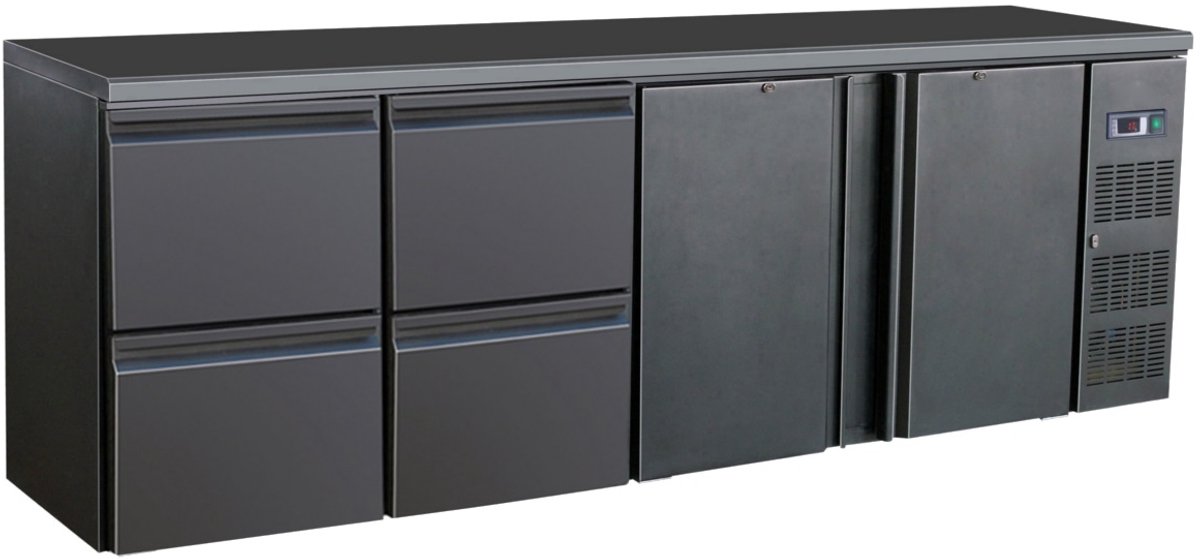 Combisteel BARKOELER ZWART 2DRS 4 LADEN - CombiSteel 7450.0327 - Horeca & Professioneel