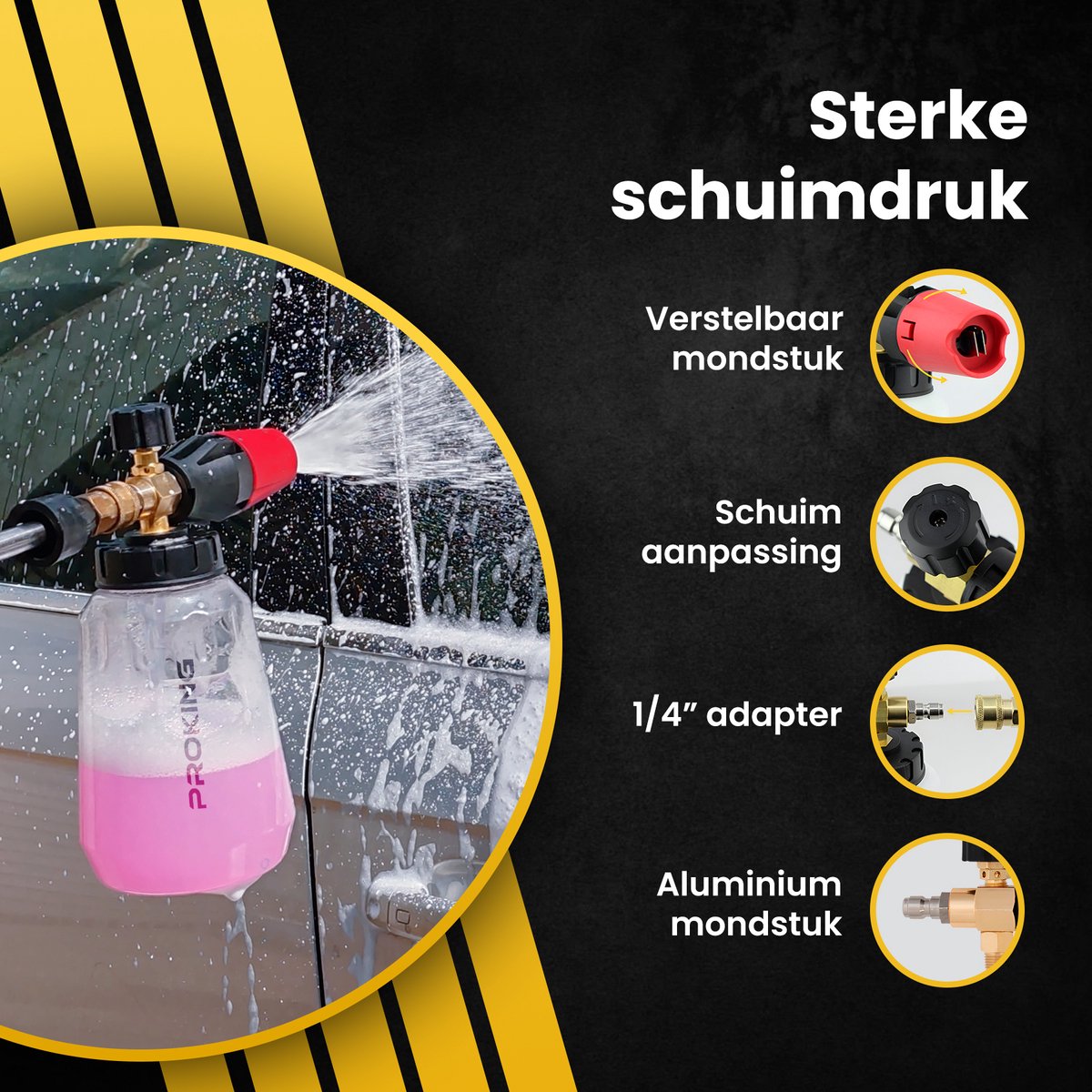 PROKING Snow Foam Cannon - Karcher K2 K3 K4 K6 K7 - auto foam gun - 1000ml – foto 6