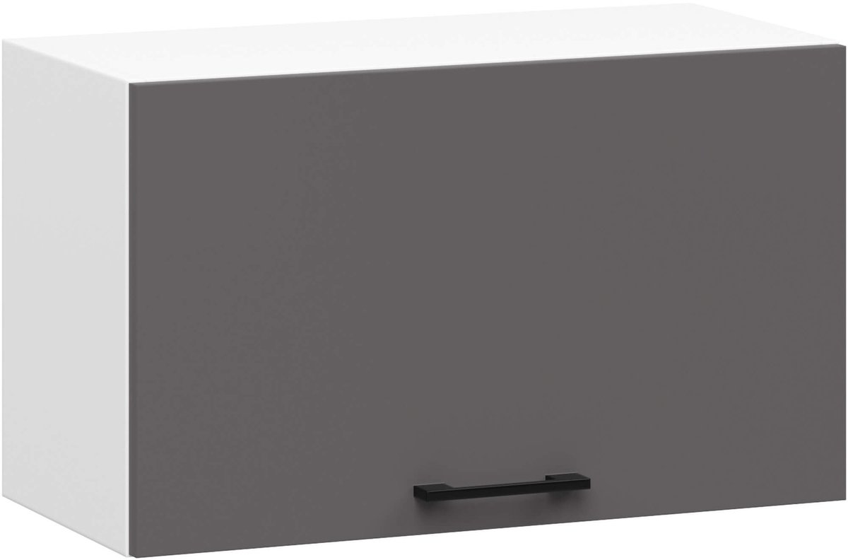Akord Keukenkast modulaire OLIWIA W60 met 1 Deur / Hangkast / Bovenkast / AKORD Furniture Factory / Wit - Grafietgrijs / 60 x 29 x 30 cm
