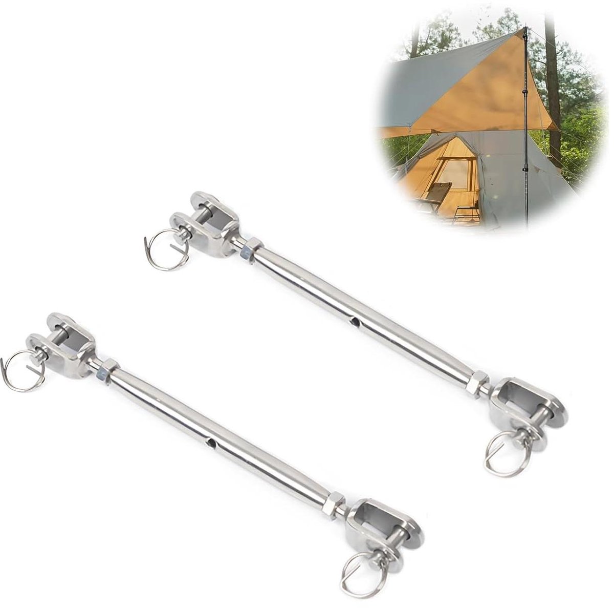 Roestvrijstalen wandspanners M5 draadspanner 304 roestvrij stalen zonnezeil spanner voor zeilboot luifels overkapping - 2 stuks