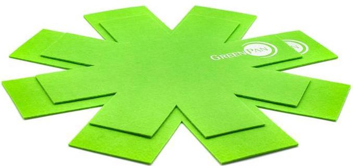 GreenPan panbeschermers 27cm + 34cm - groen - vilt - Gratis Ecover pakket bij aankoop van €100 GreenPan - GreenPan