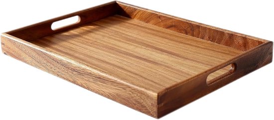 MAGIGO Set van 2 grote achthoekige zwarte walnoot hout Ottomaanse lade met handgrepen, serveer thee, koffie, klassieke houten decoratieve dienblad, 16 & 18 inch MAGIGO Set van 2 grote achthoekige zwarte walnoot hout Ottomaanse lade met handgrepen, serveer thee, koffie, klassieke houten decoratieve dienblad, 16 & 18 inch