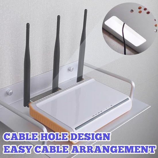 Wandhouder voor Router met Kabelmanagement en Efficiënte Warmteafvoer