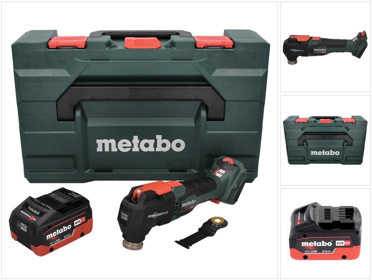 Metabo MT 18 LTX BL QSL accu multigereedschap 18 V Brushless Starlock Plus + 1x accu 5,5 Ah + metaBOX - zonder lader