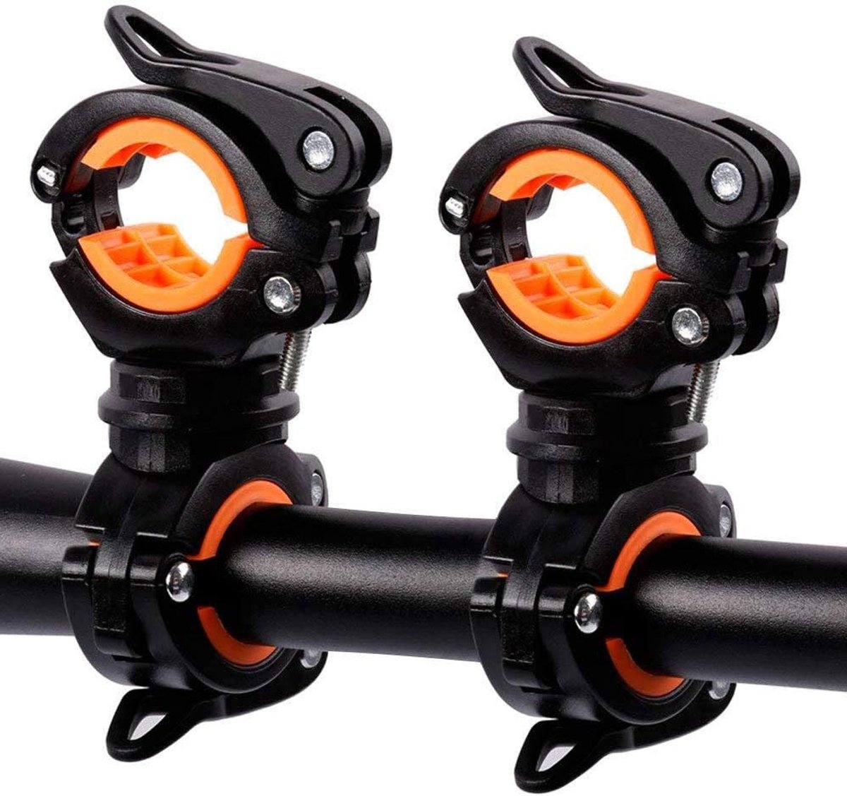 2 stuks - Fietszaklampclip - Fietszaklamphouder - Fietslampclip - Verstelbare lichtclip - Verstelbaar - Duurzaam - Zwart - 10*5.6*3.2 cm - Geschikt voor fietsen, motorfietsen