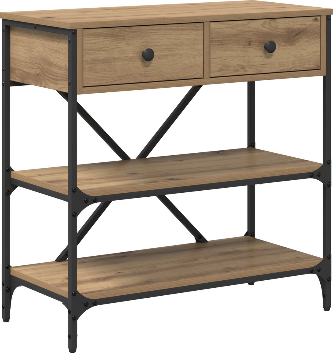 vidaXL Wandtafel - Bruin - 75 - x - 34,5 - x - 75 - cm - Hout