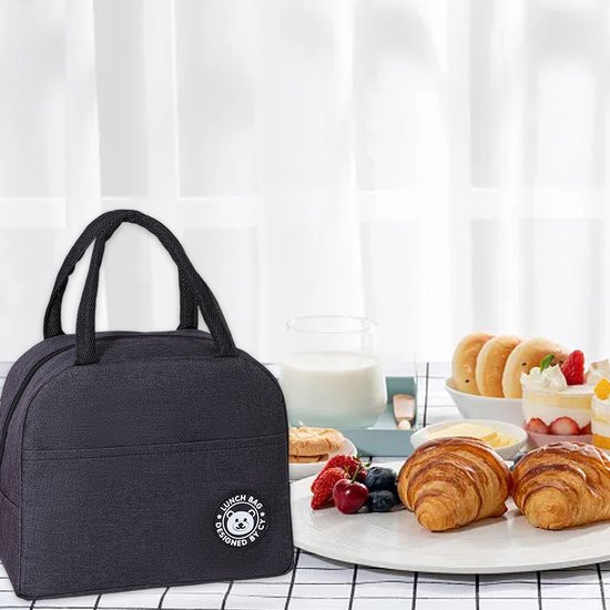 Isolerende Lunchbox Tas - Thermische Boodschappentas voor Werk/School - Waterdicht en Duurzaam - Zwart - 1 stuk — afbeelding 5