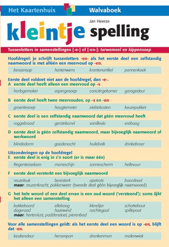 Taalkaarten Walvaboek - Kleintje spelling - cover