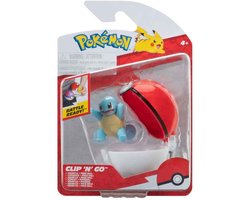 Jazwares Pokémon Clip'n'Go Poké Balls Squirtle #3 & Poké Ball Mini-Figuur