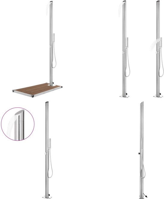 vidaxl vidaXL Buitendouche 215 cm roestvrij staal In de uitverkoop