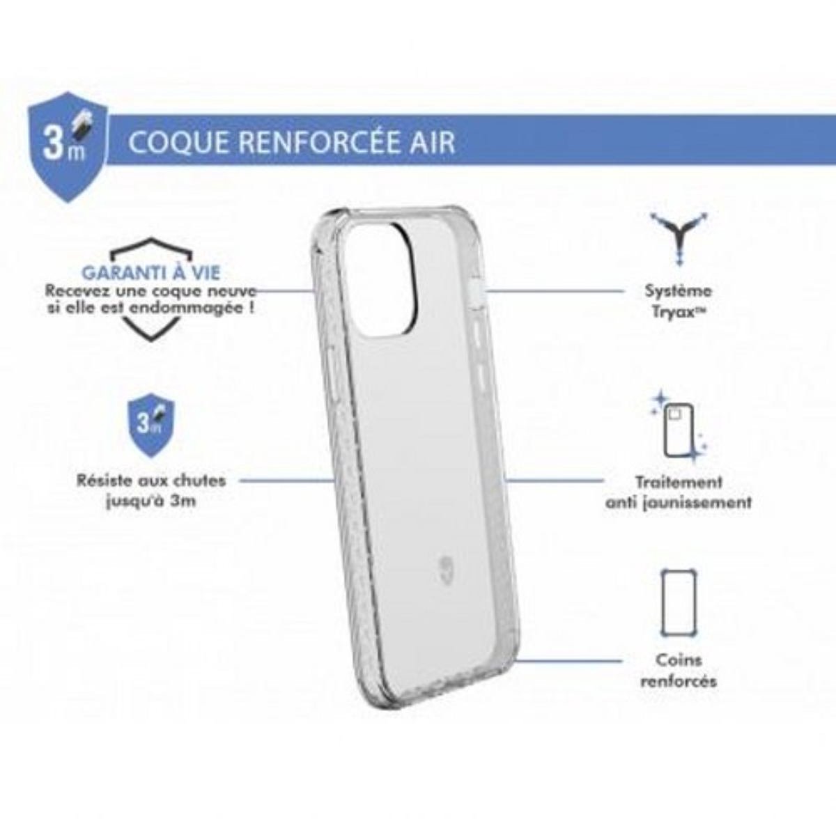 Force Case, Versterkte hoes Geschikt voor Apple iPhone 12/12 Pro AIR, Transparant