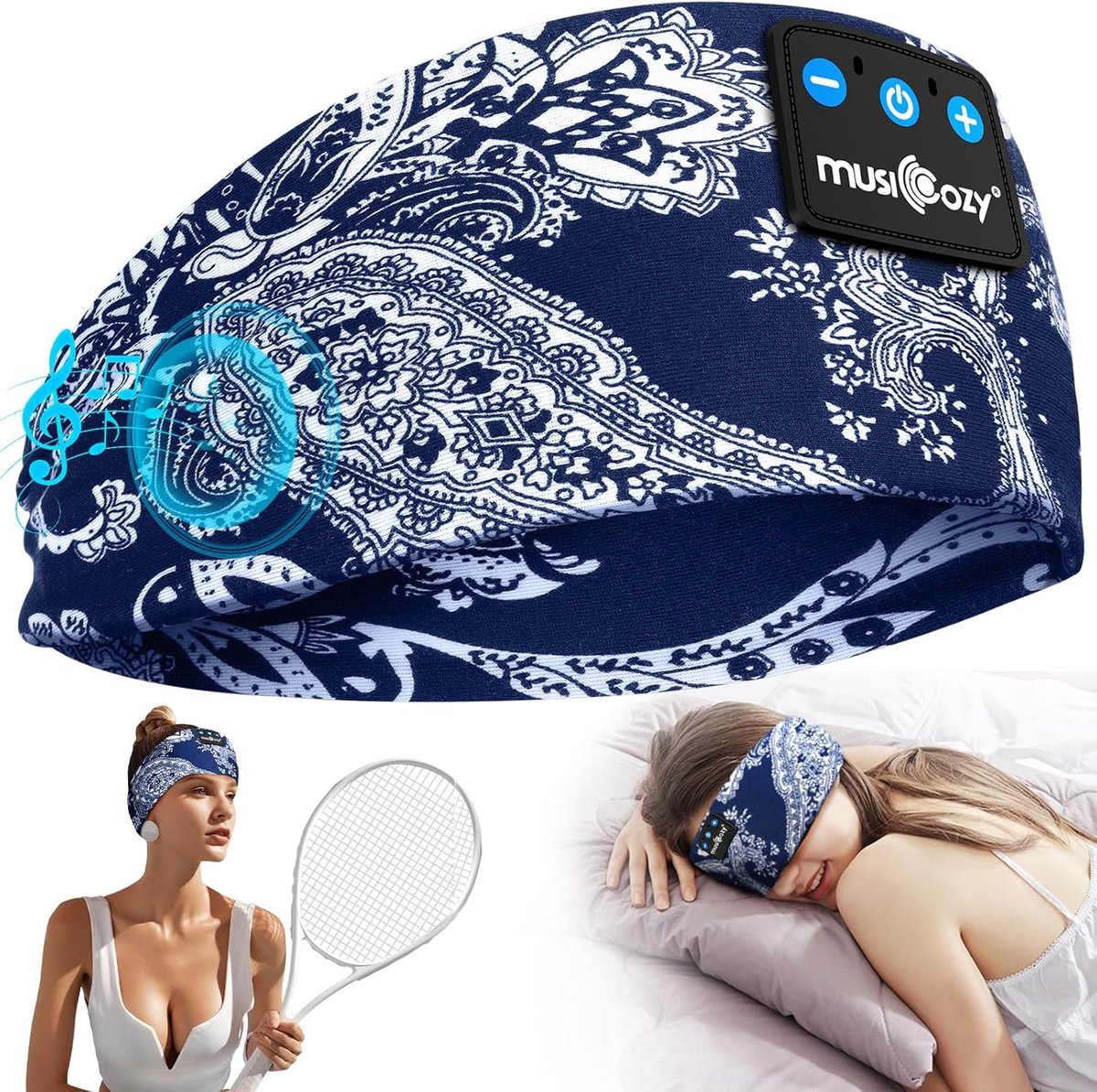 Slaapkoptelefoon Hoofdband met Bluetooth 5.2 - Zachte Muziek Hoofdband voor Comfortabel Slapen en Relaxen