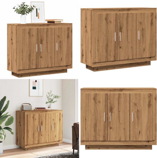 VidaXL Dressoir 29,5x34x76 cm bewerkt hout artisanaal eikenkleur