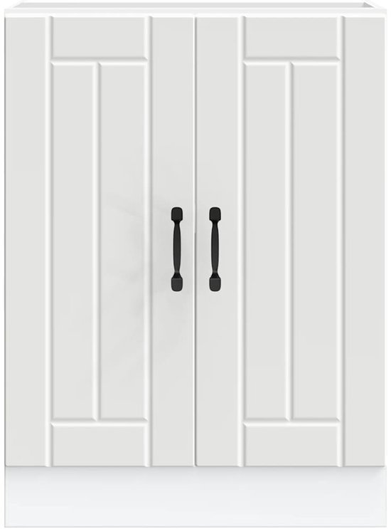 Meuble bas d'évier vidaXL Lucca Wood Blanc - Meuble bas d'évier - Meubles bas d'évier - Meuble bas de Cuisine - Meuble bas d'évier