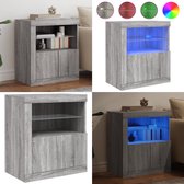 vidaXL Dressoir met LED-verlichting 41x37x100 cm wit, buffet, opbergkast, gangkast, dressoirkast, keukenkast, woonkamerkast, bijzetkast