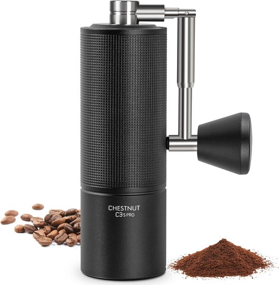 Handmatige koffiemolen, instelbaar grindingsniveau, 35 g capaciteit, handkoffiemolen, voor aeropress, espresso, pure over, French Press en Moka Jug