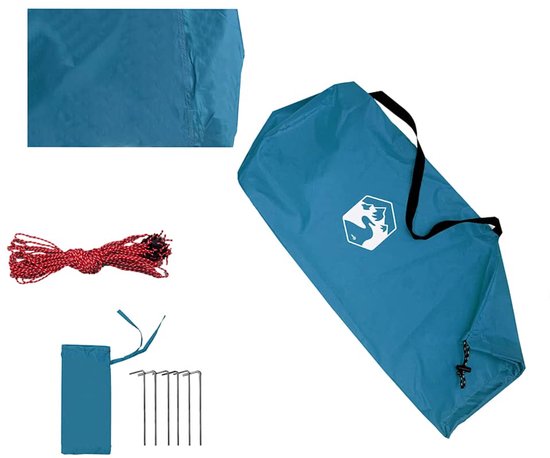 vidaXL - Kampeerluifel - waterdicht - 500x294 - cm - blauw van Vidaxl — afbeelding 3