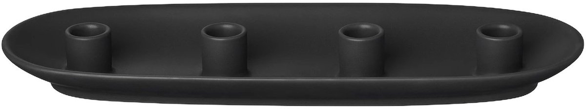 Vela Kandelaar Black Ovaal | Zwart | Stoneware