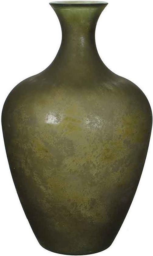 Latijns inval abortus Mica Decorations olivier glazen vaas groen maat in cm: 65 x 40 - GROEN |  bol.com
